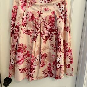 Alex Marie A-Line Floral Skirt in Pink and Red